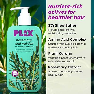 PLIX Rosemary Anti Hairfall Regime Combo of 3% Redensyl Serum, Advanced Shampoo & Conditioner 450 ml - Dry Shampoos & Conditioners