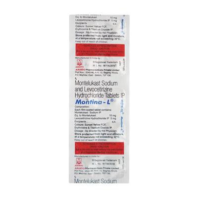 Montina L Tablet 10'S - Allergies-Ant
