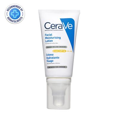 Cerave AM Facial Moisturizing Lotion - Normal to Dry Skin Day Cream With Sunscreen SPF 50 52 ml - Body Sunscreen