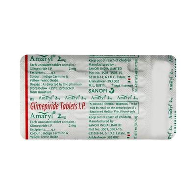 Amaryl 2mg Tablet 30'S - Diabetes-Ant