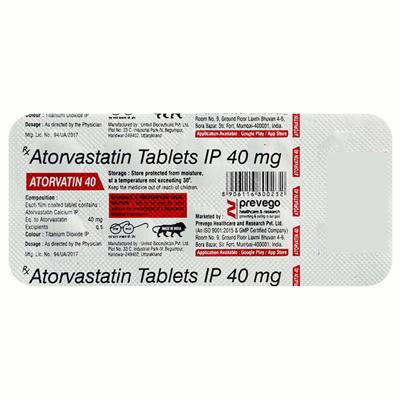 ATORVATIN 40 Tablet 10's - High Cholesterol-Dys