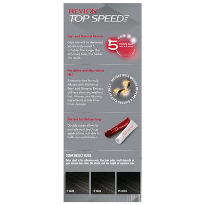 Revlon Top Speed Hair Color - Dark Brown 65 (20Gm+20Gm+15Ml) 55gm - Crème