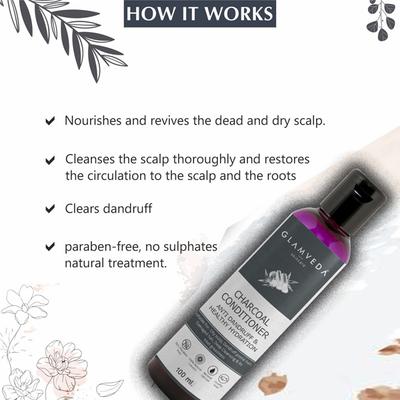 Glamveda Anti Dandruff and Healthy Hydration Charcoal Conditioner 100 ml - Conditioners