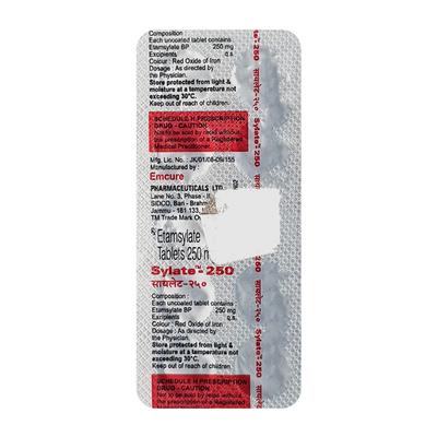 Sylate 250mg Tablet 10'S - Bleeding Disorders-Hae