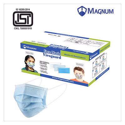 Magnum Viroguard 3 Ply Surgical Face Mask for Kids 50's - Face Mask