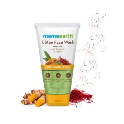 Mamaearth Ubtan Natural Face Wash For all Skin Type with Turmeric & Saffron for Tan Removal 150 ml - Face Wash & Cleansers