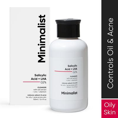 Minimalist Salicylic Acid + LHA 02 % Cleanser with oat extract , zinc , allantoin 100 ml - Face Washes