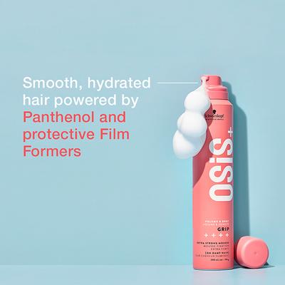 Schwarzkopf Professional OSiS+ Grip Extra Strong Hair Styling Mousse for Volume and Natural Shine, Frizz Control, Vegan, Extra strong Hold for Body and Bounce 200 ml - Clays & Mousses