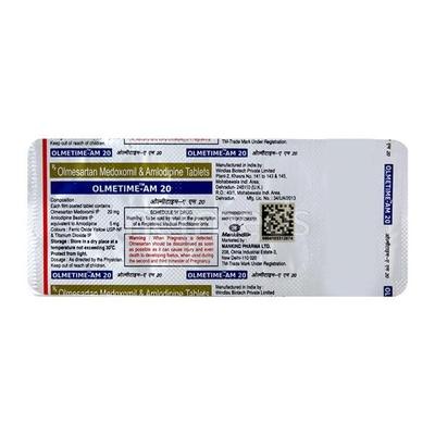 Olmetime AM 20mg Tablet 10'S - Hypertension-Ang