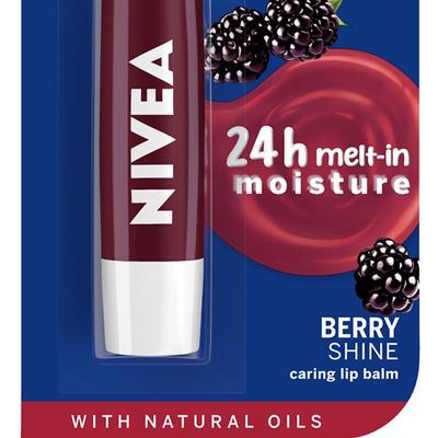 NIVEA 24HOUR LIP BALM NATURAL OIL BLACKBERRY & WATERMELON 4.8 gm - Lip Balms