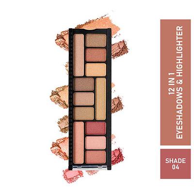 Half N Half 12 in 1 Eyeshadow & Highlighter MK-15 - 04 12gm - Face Palettes