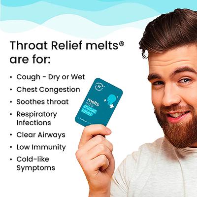 Wellbeing Nutrition Melts Instant Throat Relief with 100% Natural Tulsi Manuka Honey Clove Licorice Curcumin Ginger Mint (30 Strips) - Vital Health