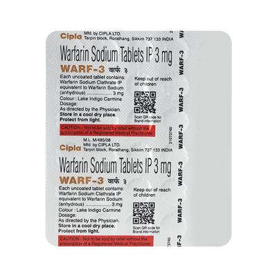 WARF 3mg Tablet 30's - Blood Clot-Ant