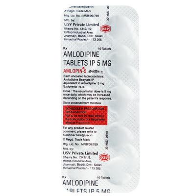 Amlopin 5mg Tablet 10'S - Hypertension-Cal