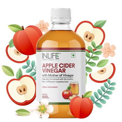 INLIFE Apple Cider Vinegar with Mother Vinegar 500 ml - Apple Cider Vinegar - Acv
