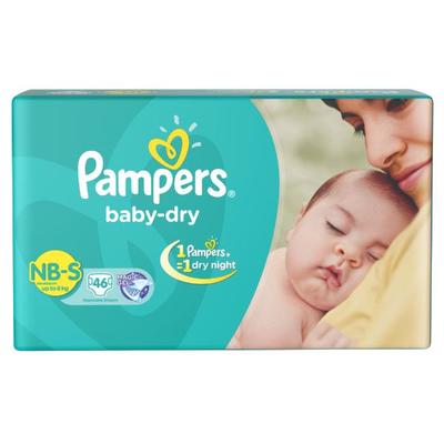 Pampers Baby-Dry NB Diapers (S) 46's - Diapers & Wipes