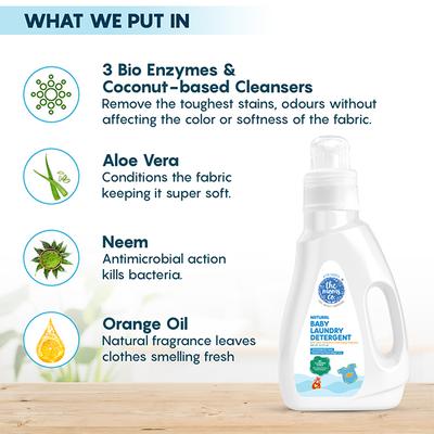 The Moms Co. Natural Baby Laundry Detergent Liquid 500 ml - Baby Detergents