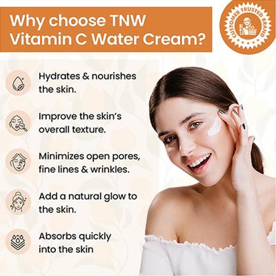 Tnw The Natural Wash Vitamin C Water Cream With Niacinamide And Hyaluronic Acid For Hydrated Skin 50 gm - Face Creams