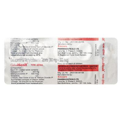 Gaba Hosit Tablet 10'S - Neuropathic Pain-Dru