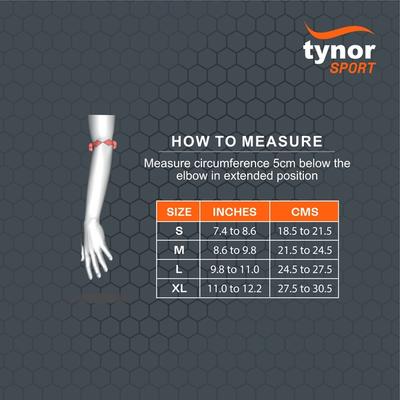 Tynor Elbow Support Air Pro - Black & Orange (M) 1's - Abdomen/Neck/Arm/Elbow Supports