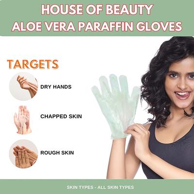House of Beauty Aloe Vera Paraffin Hand Gloves-At Home Manicure For Soft, Smooth Hands (1Pair) 1's - Manicure & Pedicure Kits