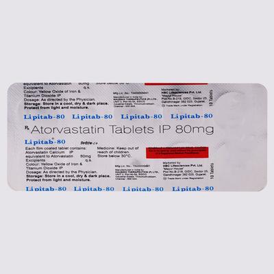 LIPITAB 80 Tablet 10's - High Cholesterol-Dys