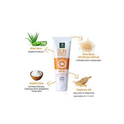 Organic Harvest Sunscreen Cream - SPF 60 100gm - Body Sunscreen