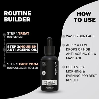House of Beauty Anti Ageing Oil For Dry, Combination & Mature Skin with Rosemary Extract 30ml - Face Oils