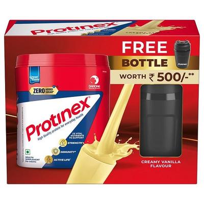 Protinex Powder - Creamy Vanilla Flavour 400 gm (Refill Pack) with Free Bottle 325 ml - Protein Drink