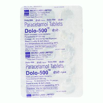 Dolo 500mg Tablet 15'S - Fever-Ana