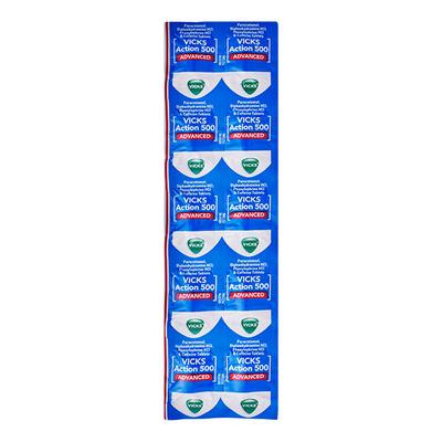 VICKS ACTION 500 ADVANCED Tablet 10's - Cough And Cold-Cou