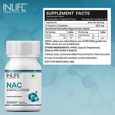 Inlife Nac N Acetyl L Cysteine Veg Capsules 60's - Vital Health