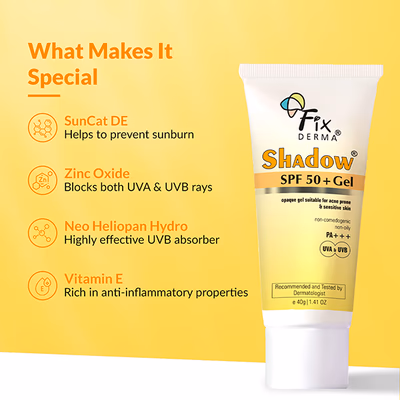 Fixderma Shadow Sunscreen SPF 50 + Gel Sun Screen Protector 40 gm - Body Sunscreen