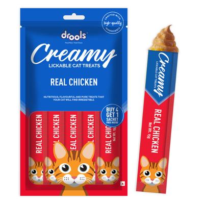 Drools Creamy Lickable Cat Treats - Real Chicken (Buy 4 Get 1) 1's - Petfood