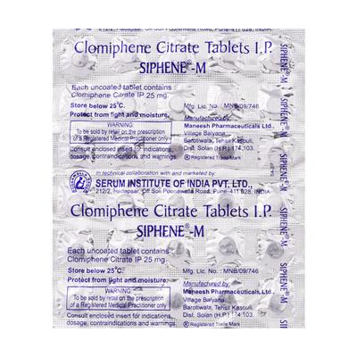 Siphene M 25mg Tablet 30'S - Hormonal Therapy-Tro