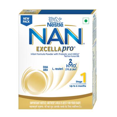 Nestle Nan Excella Pro 1 (Upto 6 Months) Powder 400 gm (Refill Pack) - Baby And Infant Supplements
