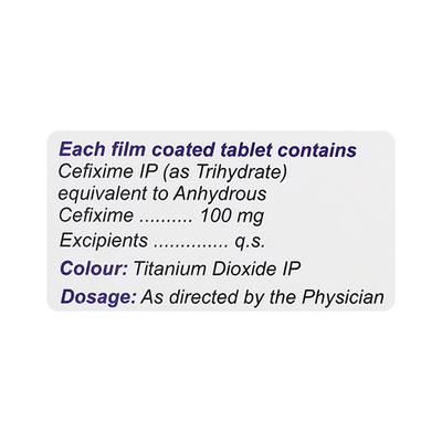 Cefix 100mg Tablet 10'S - Bacterial Infections-Cep