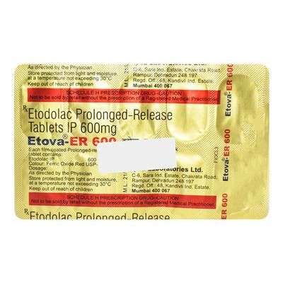 Etova ER 600mg Tablet 10'S - Arthritis-Non