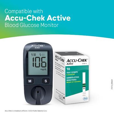 Accu-Chek Active Blood Glucose Test Strip 10's - Blood Glucose Monitors/Test Strips