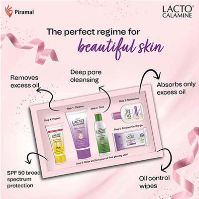 Lacto Calamine Gift Box, Face Wash, Face Lotion, Sunscreen, Facial Wipes, Toner, Oil Free Radiance 850 gm - Makeup Kits & Sets