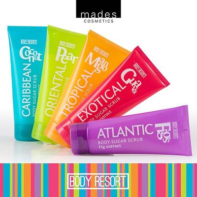 MADES Body Resort Clear Pink Tube Body Sugar Scrub 250 gm - Scrubs & Exfoliants
