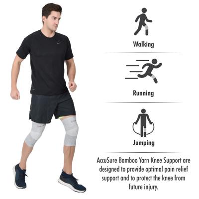 AccuSure Orthopedic Pain Relief Bamboo Yarn Knee Cap - Gray (xL) 1's - Knee/Ankle/Leg/Foot Supports