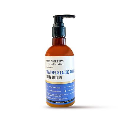 Dr. Sheth's Tea Tree and Lactic Acid, 1% Salicylic Acid and Liquorice Extract Body Lotion 200ml - Face Moisturizers