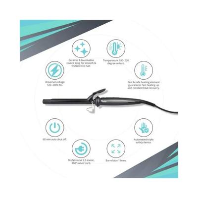 Berina LCD Hair Curling Iron Tong BC-211 450 gm - Multi-Stylers