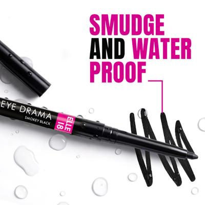 Elle18 Eye Drama Smokey Black 0.35 gm - Kajal & Kohls