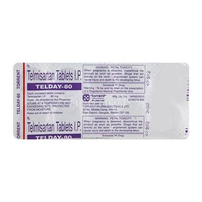 Telday 80mg Tablet 10'S - Hypertension-Ang