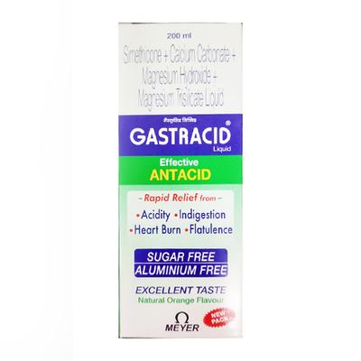 Gastracid Sugar Free Natural Orange Flavour New Pack Liquid 200ml - Ulcer/Reflux/Flatulence-Aaa