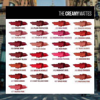 Maybelline New York Color Sensational Creamy Matte Lipstick, 807 Dried Rose 1's - Lipsticks