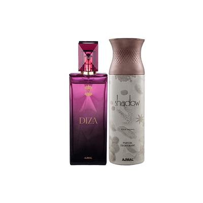 Ajmal Diza EDP Fruity Floral Perfume And Shadow Homme Deodorant Citrus Woody Fragrance 300 ml - Perfumes (Edt/Edp)
