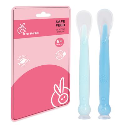 R for Rabbit Safe Feed Silicon Spoon - Blue 1's - Feeding & Nursing